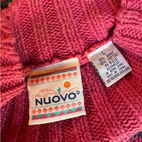 Vintage Nuovo Southwest " Aztec " Chunky Knit Sweater Cottage 80's Americana s L - Picture 3 of 10